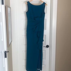 Eliza J Sleeveless Cascading Ruffle Gown